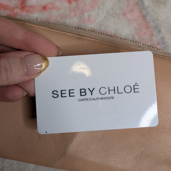 See By Chloé Pink Leather Zip Up Wallet With Mini Pocket Nide - Picture 8 of 11